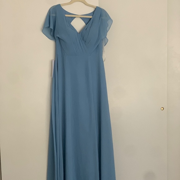 Azazie Rylee Steele Blue S8 New - Picture 2 of 7